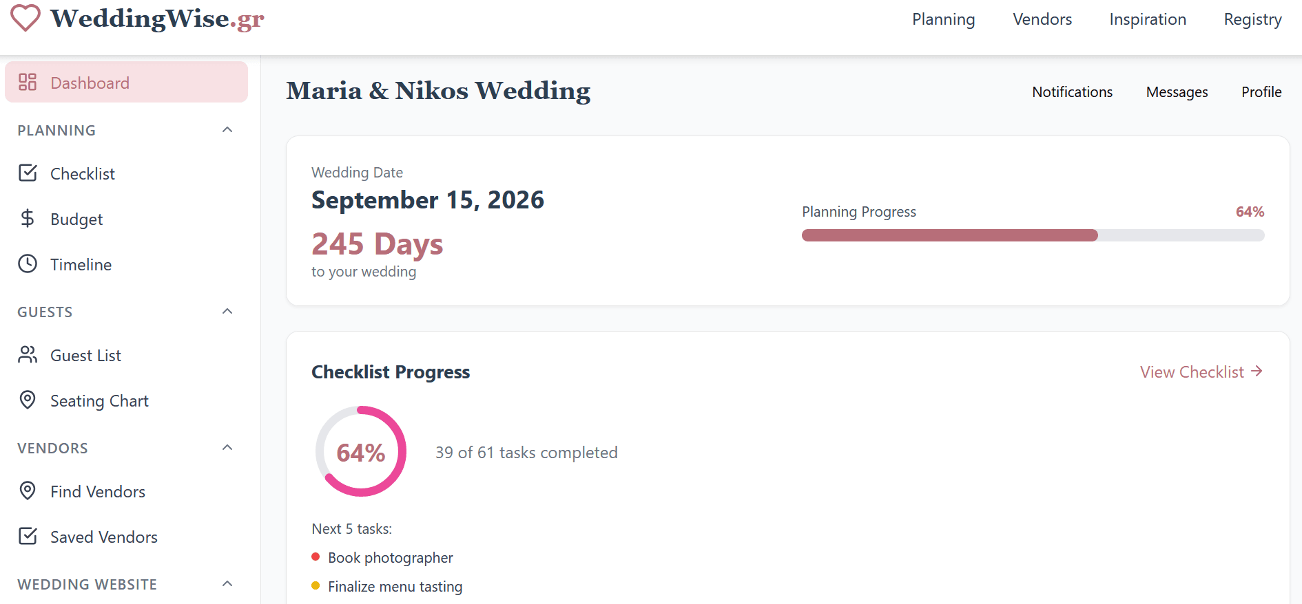Couple dashboard preview
